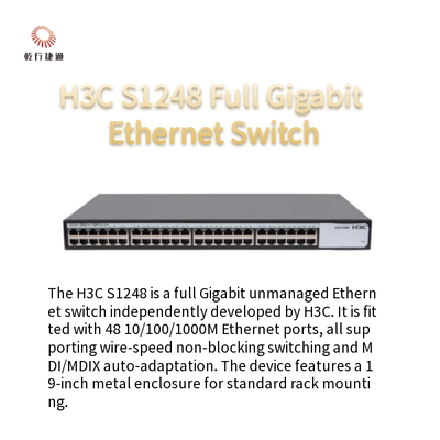 H3C S1248 Полный гигабитный Ethernet Switch 48 10/100/1000Mbps Автомобильное взаимодействие портов RJ45
