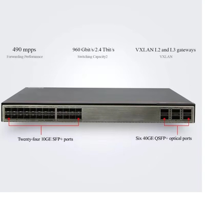 HUAWEI Фиксированный коммутатор S6730-S24X6Q 24 10GE SFP+ порты, 6 40GE QSFP порты 10 Гигабит 1U Stock AC 600w:max 8A DC