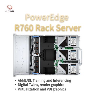 Сервер Dell PowerEdge R760, система флэш-хранилища, сервер с процессором Xeon