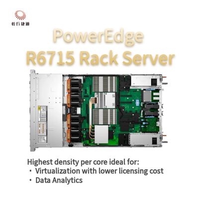 Dell PowerEdge R6715 Раковый сервер, пользовательский сервер хранения, двухсторонний сервер