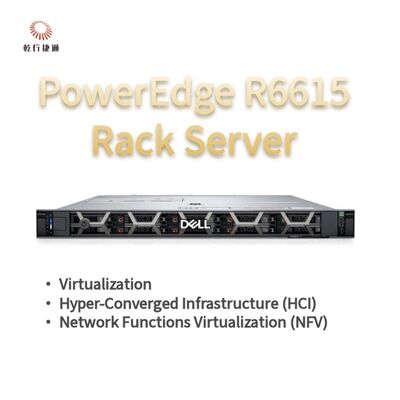 Dell PowerEdge R6615 1U Rack Server с 128 памятью и прямым жидкостным охлаждением, настраиваемый сервер хранения, двухсторонний сервер