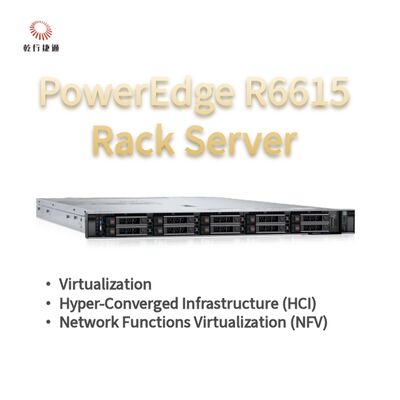 Dell PowerEdge R6615 1U Rack Server с 128 памятью и прямым жидкостным охлаждением, настраиваемый сервер хранения, двухсторонний сервер