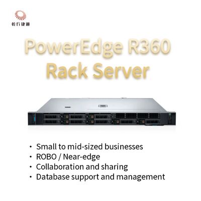 PowerEdge R360 1U Rack Server с серией Intel Xeon 6300, 128 ГБ памяти DDR5 и поддержкой GPU