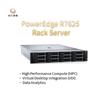2U Two Socket PowerEdge R7625 Rack Server 4th Gen AMD EPYCTM Процессоры до 8x PCIe Gen5 Слот 12 X 2.5 "SATA/SAS SSD